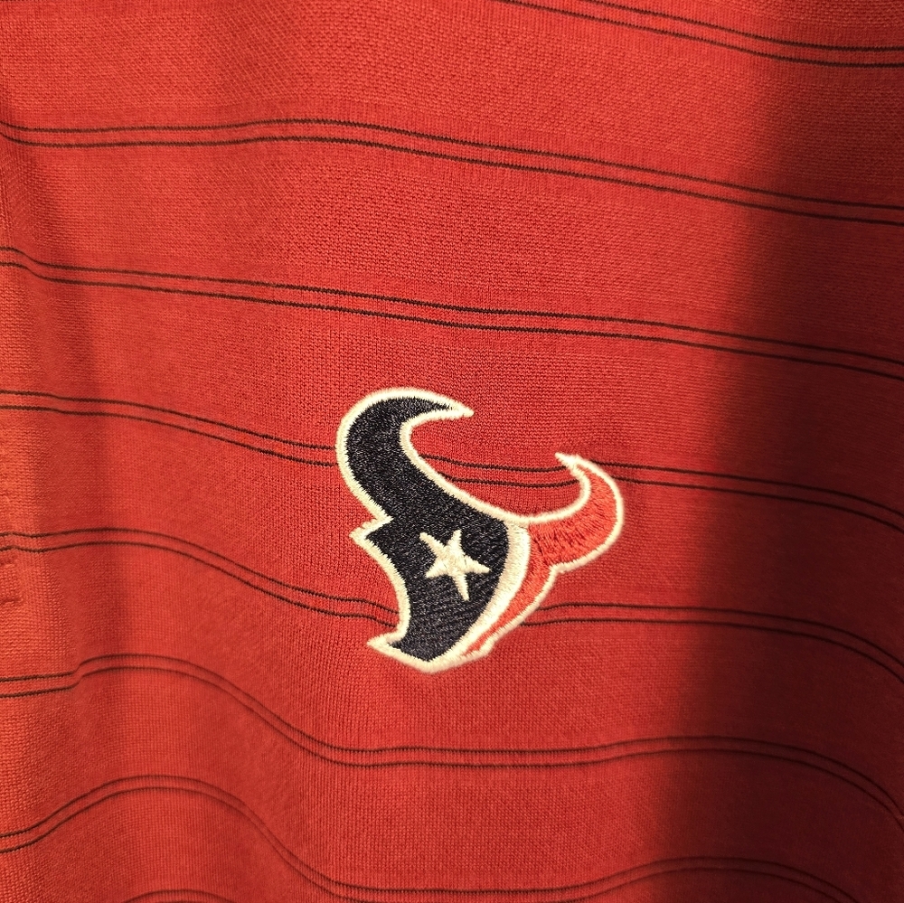 CUTTER &BUCK Houston Texans Red S Sleeve 1/4 Button Polo Shirt. Mens XL - Picture 3 of 7
